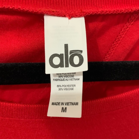 •Alo Yoga• Red Scoop Neck Open back top Sz M! - Picture 5 of 8